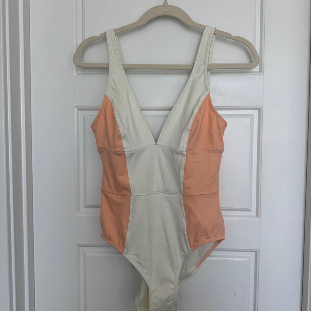 Peach & Cream SOLID & STRIPED ONE-PIECE BODYSUIT SWIMSUIT